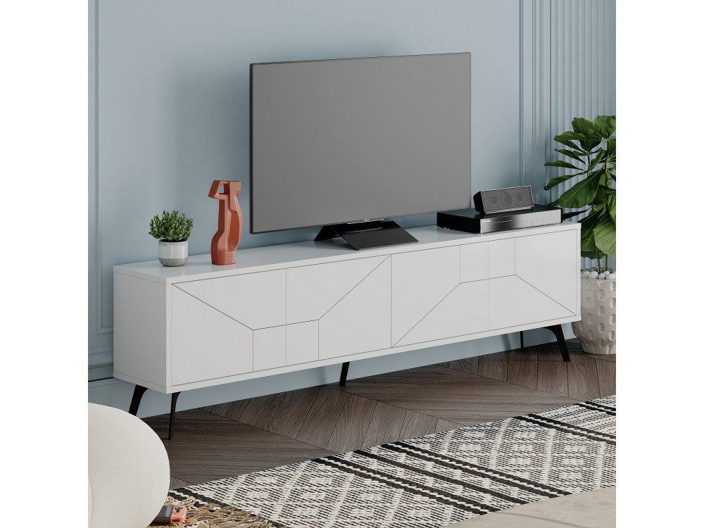 Houten TV-meubel "Dune" - 180 x 29 x 50 cm - Wit