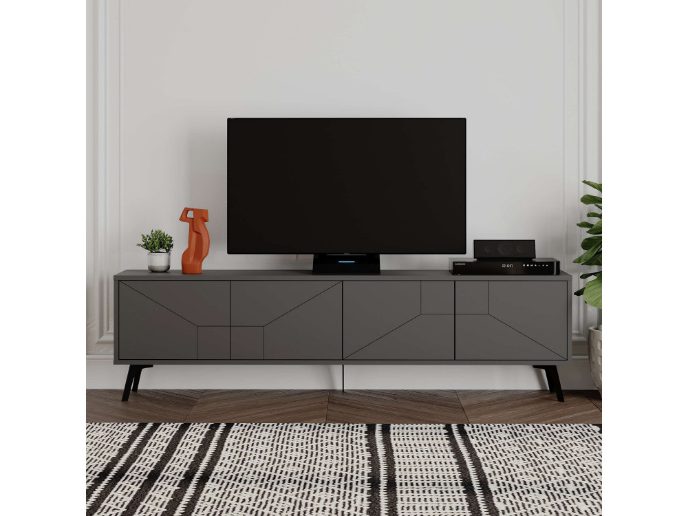 Houten TV-meubel "Dune" - 180 x 29 x 50 cm - Antracietgrijs