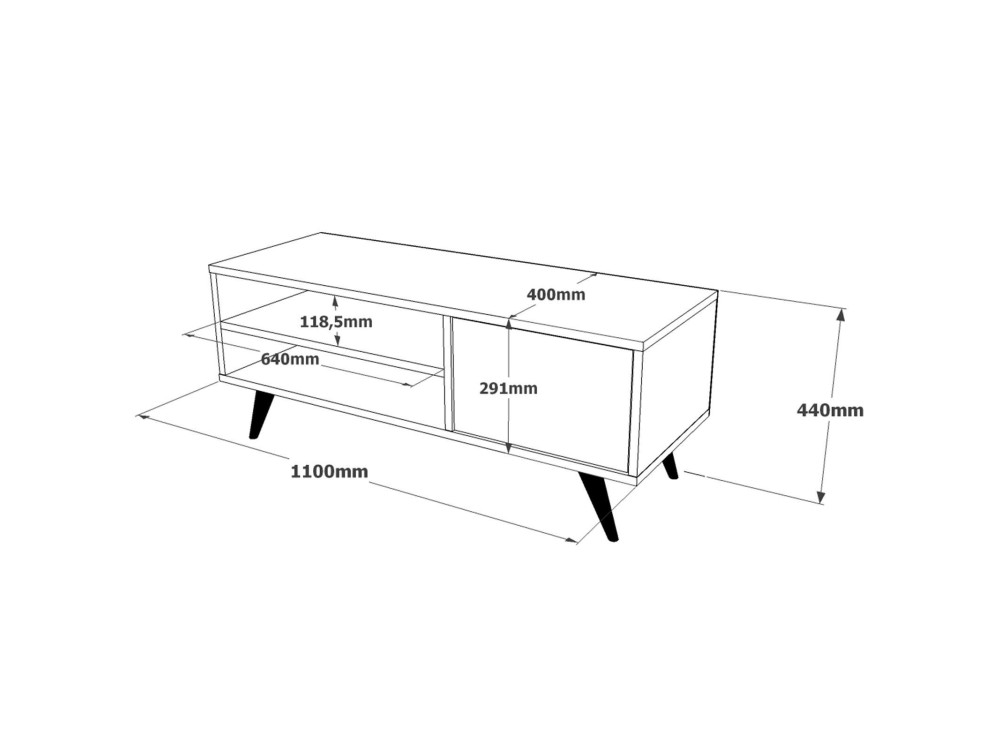 Houten TV-meubel "Imo" - 110 x 40 x 44 cm - Bruin
