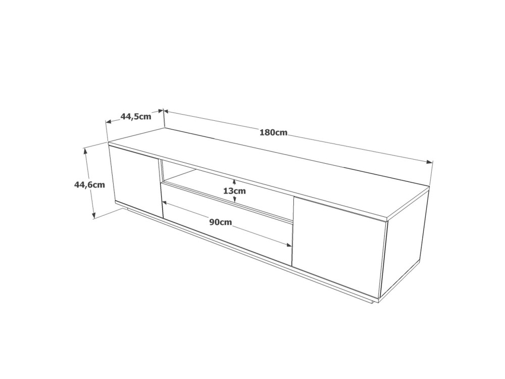 Houten TV-meubel "Rowen" - 180 x 44 x 44 cm - Bruin