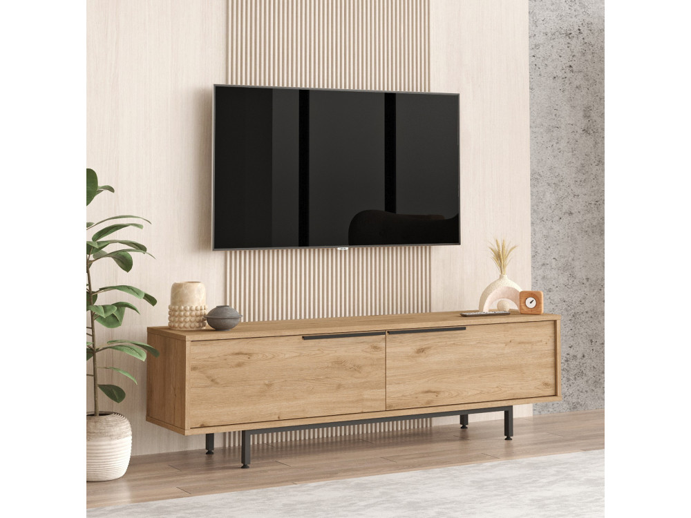 Calvin" houten TV-meubel - 160 x 35 x 45 cm - Bruin