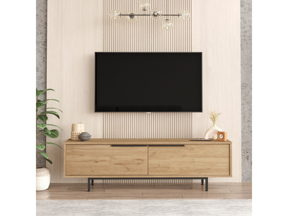 Calvin" houten TV-meubel - 160 x 35 x 45 cm - Bruin