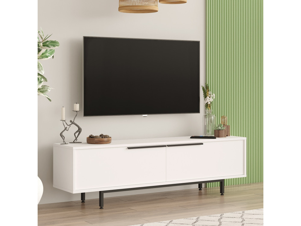 Calvin" houten TV-meubel - 160 x 35 x 45 cm - Wit