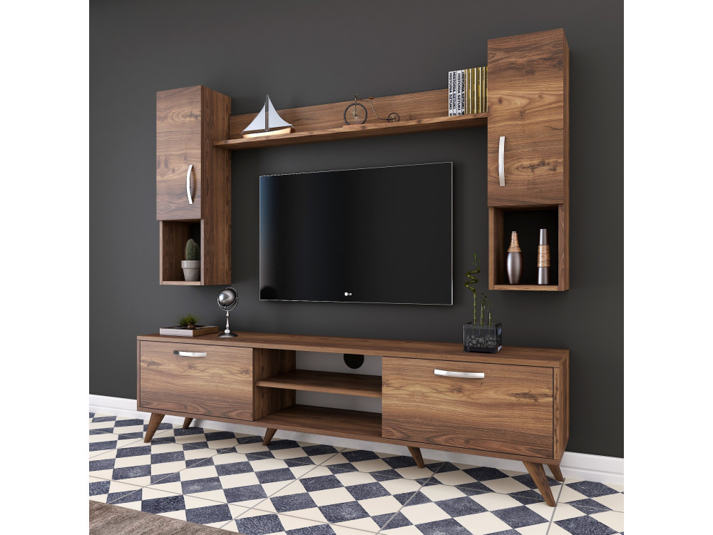 Houten TV-meubel "Mezalun" - 180 x 35 x 48 cm - Bruin