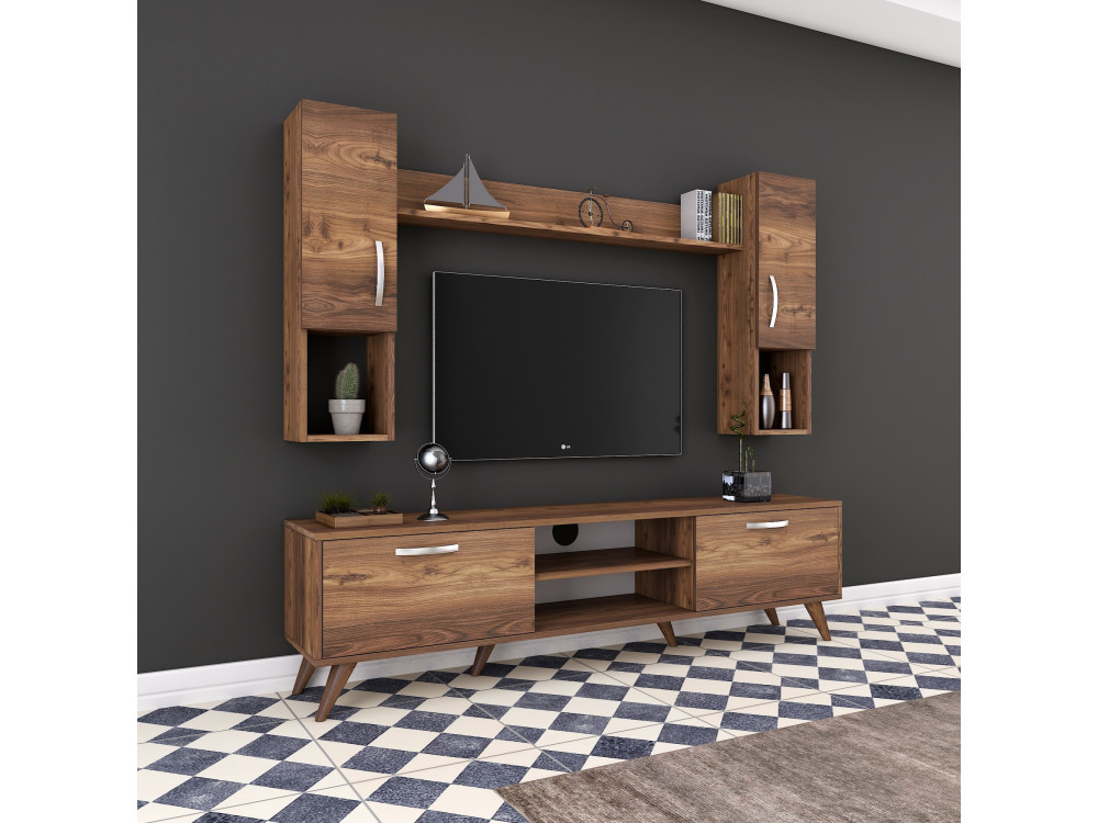 Houten TV-meubel "Mezalun" - 180 x 35 x 48 cm - Bruin