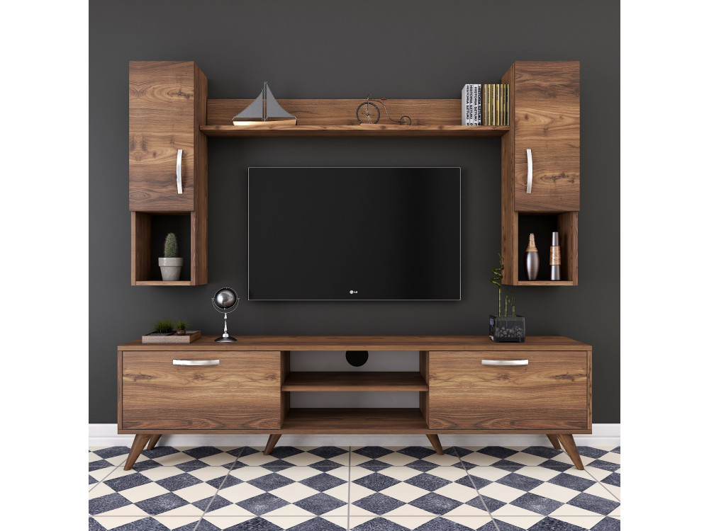 Houten TV-meubel "Mezalun" - 180 x 35 x 48 cm - Bruin