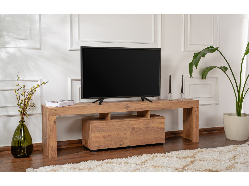 Houten TV-meubel "Enclave" - 180 x 31 x 50 cm - Bruin