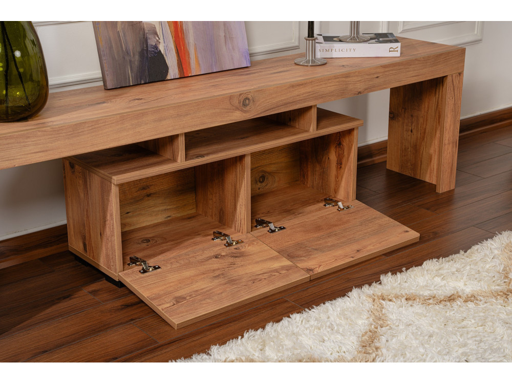 Houten TV-meubel "Enclave" - 180 x 31 x 50 cm - Bruin