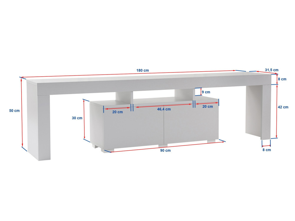 Houten TV-meubel "Enclave" - 180 x 31 x 50 cm - Bruin