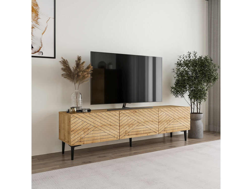 Felix" houten TV-meubel 160 x 31,4 x 44,1 cm - Saffier eiken