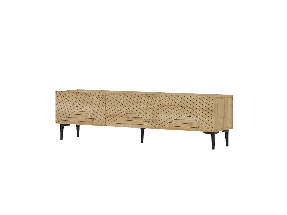 Felix" houten TV-meubel 160 x 31,4 x 44,1 cm - Saffier eiken