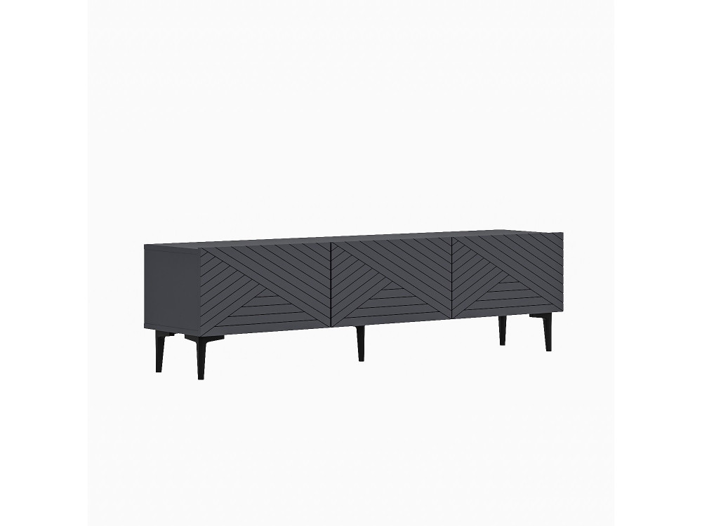 Felix" houten TV-meubel 160 x 31,4 x 44,1 cm - Antraciet