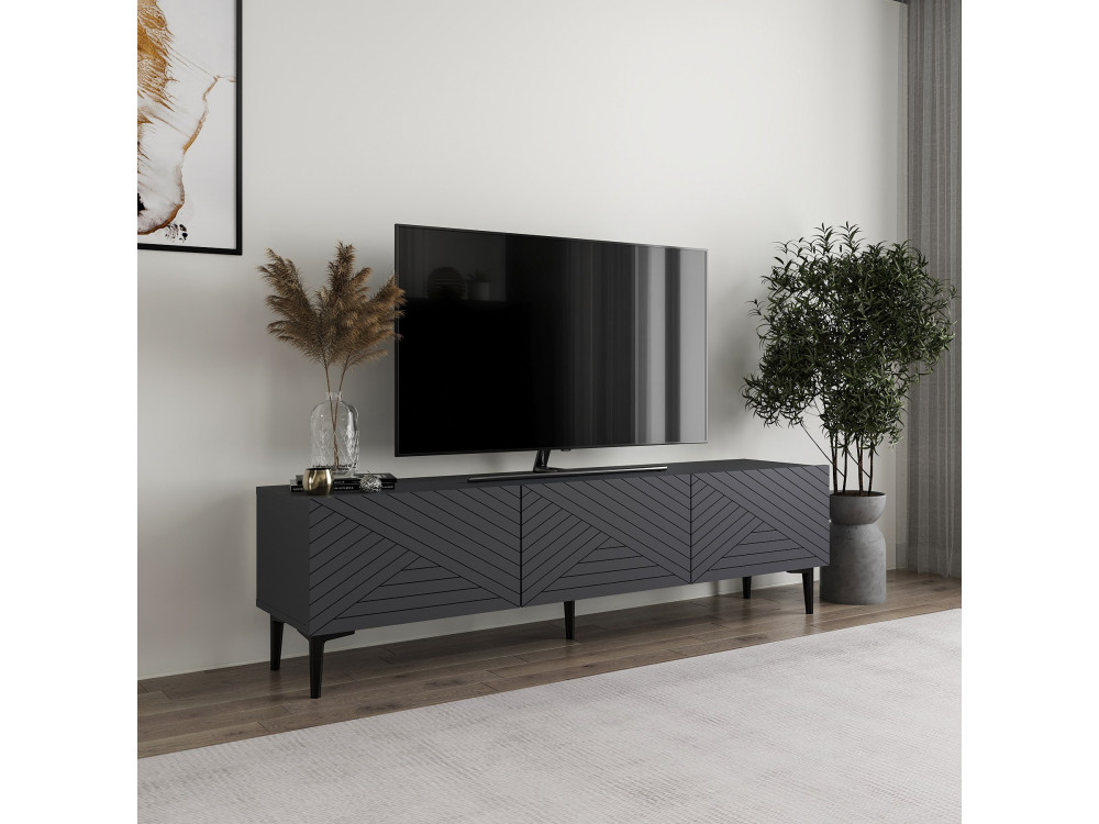 Felix" houten TV-meubel 160 x 31,4 x 44,1 cm - Antraciet