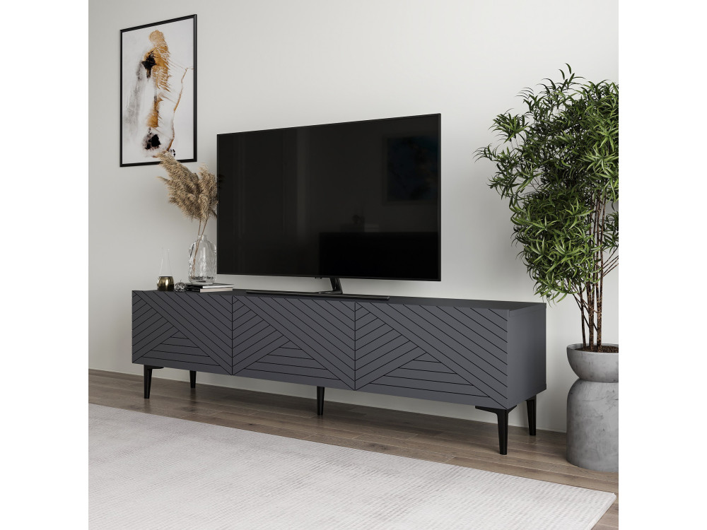Felix" houten TV-meubel 160 x 31,4 x 44,1 cm - Antraciet