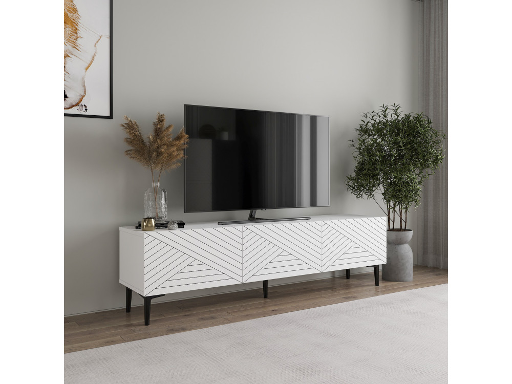 Felix" houten TV-meubel - 160 x 31 x 44 cm - Wit
