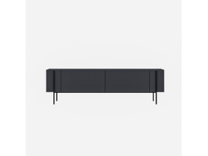 Houten Herman" TV-meubel - 160 x 31 x 45 cm - Antraciet grijs