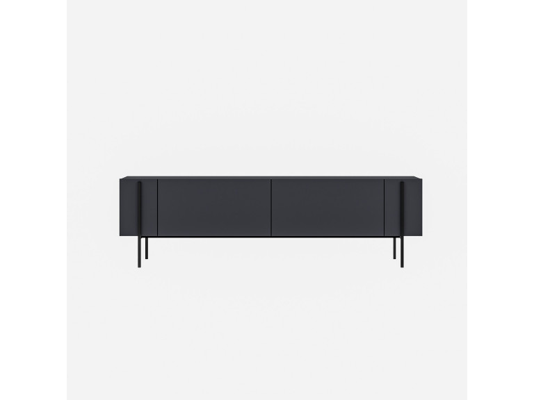 Houten Herman" TV-meubel - 160 x 31 x 45 cm - Antraciet grijs