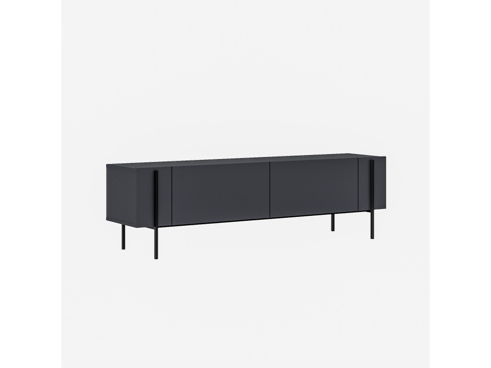 Houten Herman" TV-meubel - 160 x 31 x 45 cm - Antraciet grijs