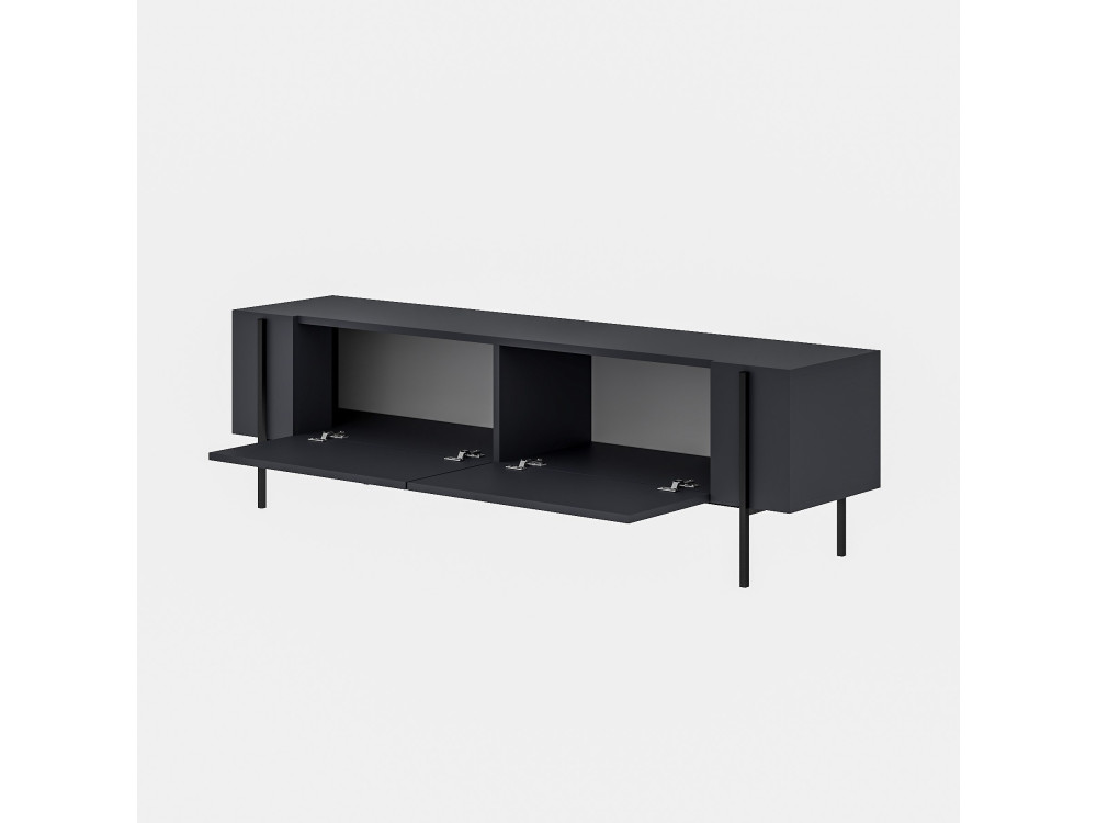 Houten Herman" TV-meubel - 160 x 31 x 45 cm - Antraciet grijs