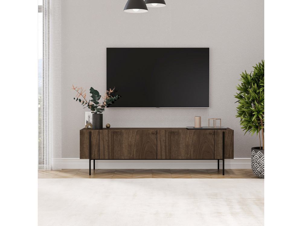 Houten TV-meubel Herman" - 160 x 31 x 45 cm - Bruin