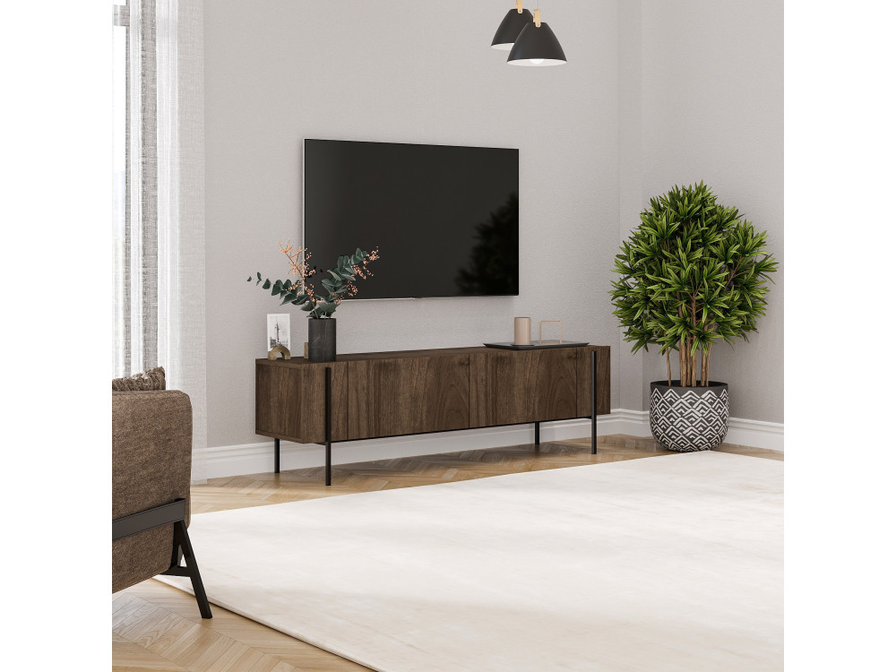 Houten TV-meubel Herman" - 160 x 31 x 45 cm - Bruin