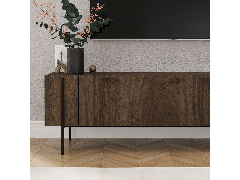 Houten TV-meubel Herman" - 160 x 31 x 45 cm - Bruin