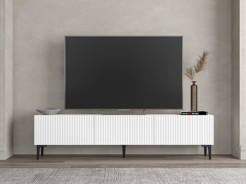 Houten TV-meubel "Oscar" - 180 x 31 x 45 cm - Wit