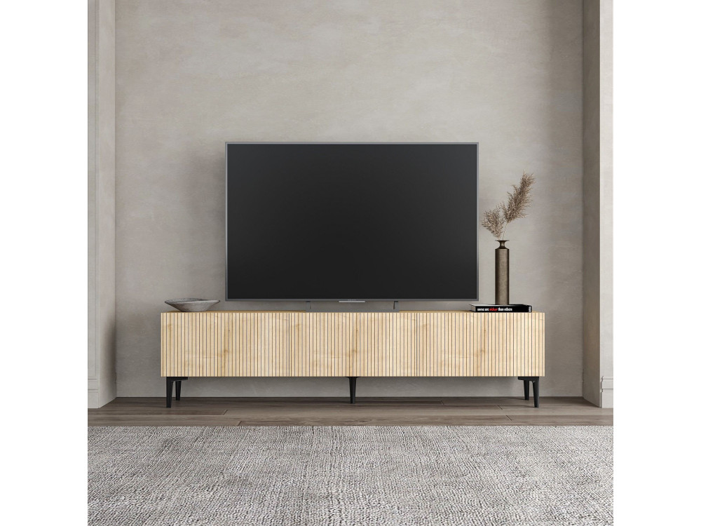 Houten TV-meubel "Oscar" - 180 x 31 x 45 cm - Lichtbruin