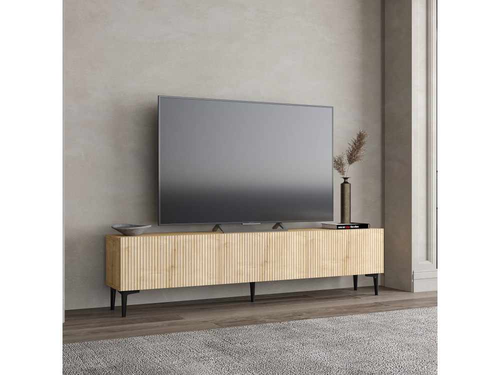 Houten TV-meubel "Oscar" - 180 x 31 x 45 cm - Lichtbruin
