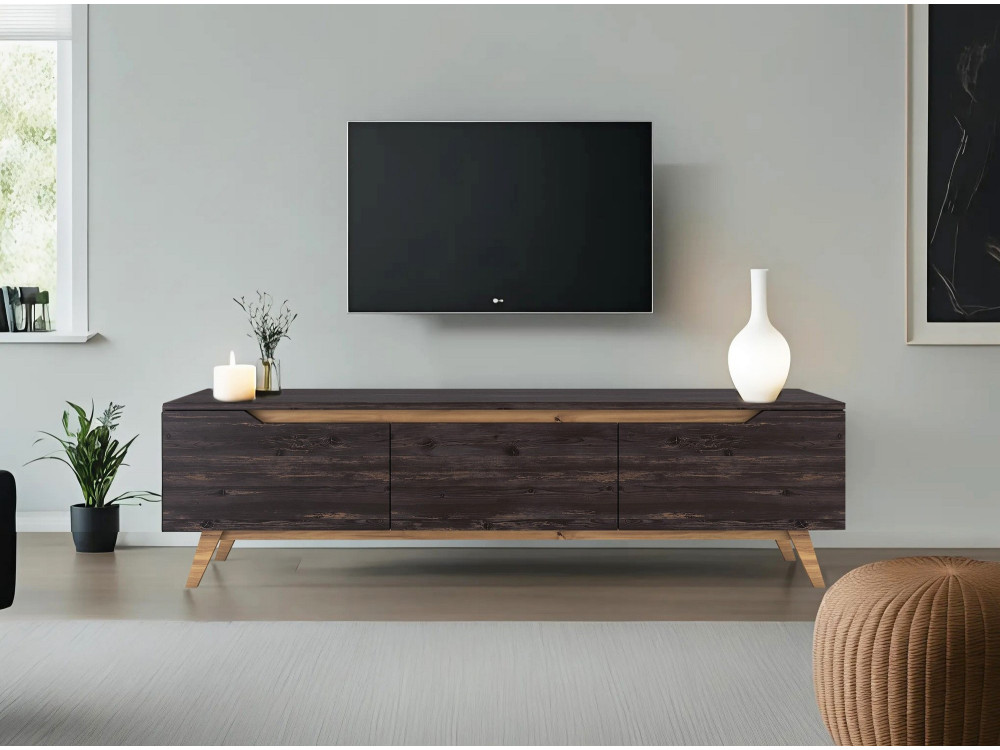 Digi" houten TV-standaard - 180 x 35 x 48 cm - Zwart
