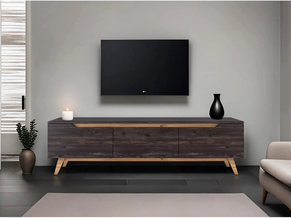 Digi" houten TV-standaard - 180 x 35 x 48 cm - Zwart