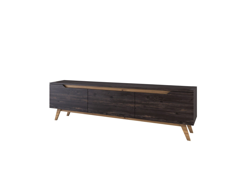 Digi" houten TV-standaard - 180 x 35 x 48 cm - Zwart