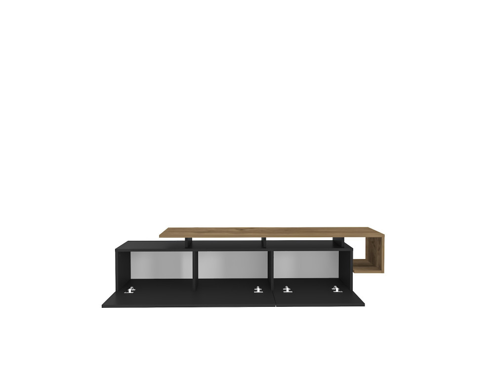 Houten TV-meubel "Basak" - 180 x 40 x 46 cm - Zwart