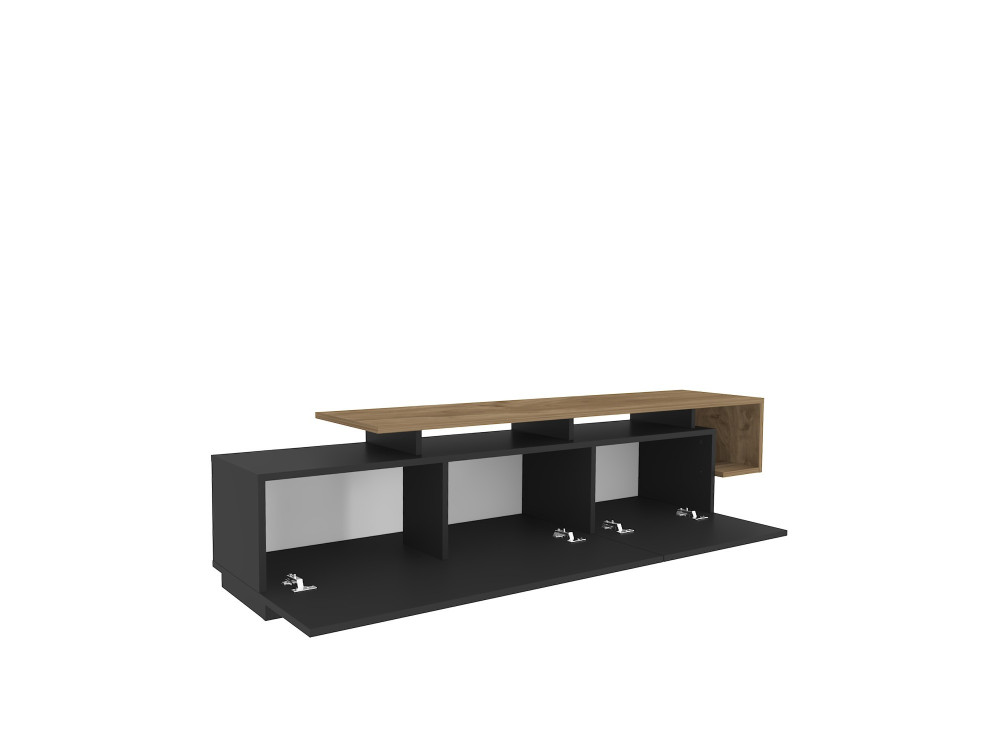 Houten TV-meubel "Basak" - 180 x 40 x 46 cm - Zwart