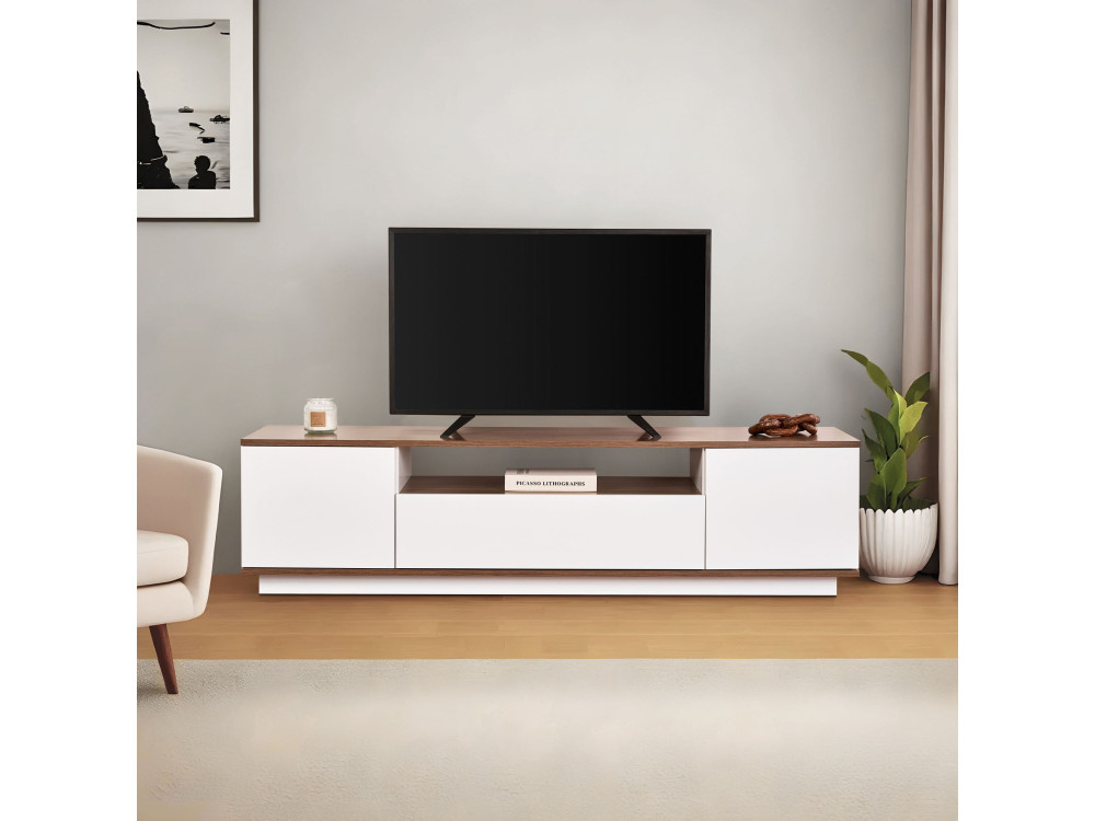Houten TV-meubel "Veramont" - 180 x 44 x 44 cm - Donkerbruin
