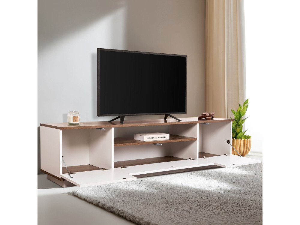 Houten TV-meubel "Veramont" - 180 x 44 x 44 cm - Donkerbruin
