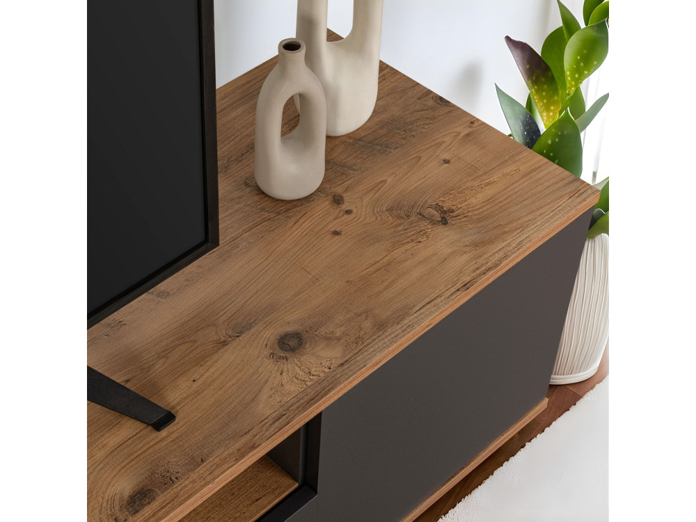 Houten TV-meubel "Veramont" - 180 x 44 x 44 cm - Antracietgrijs