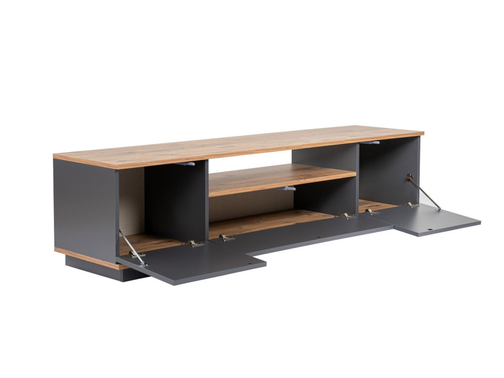 Houten TV-meubel "Veramont" - 180 x 44 x 44 cm - Antracietgrijs