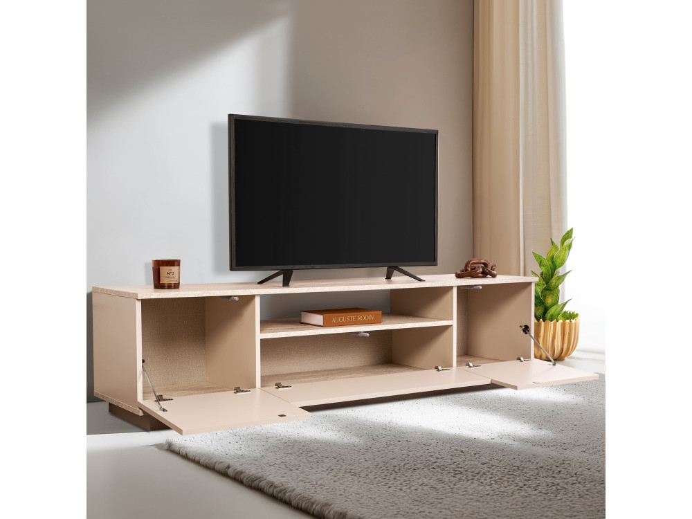 Houten TV-meubel "Veramont" - 180 x 44 x 44 cm - Beige