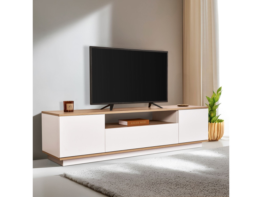 Houten TV-meubel "Veramont" - 180 x 44 x 44 cm - Lichtbruin
