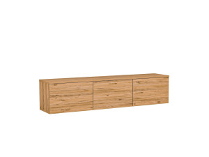 Neon verlicht" hangend houten TV-meubel met LED-verlichting - 160 x 32 x 35 cm - Bruin