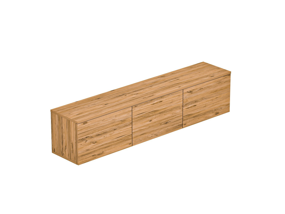 Neon verlicht" hangend houten TV-meubel met LED-verlichting - 160 x 32 x 35 cm - Bruin