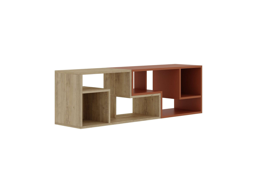 Modulair houten TV-meubel "Glis" - 145 x 35 x 44 cm - Terracotta