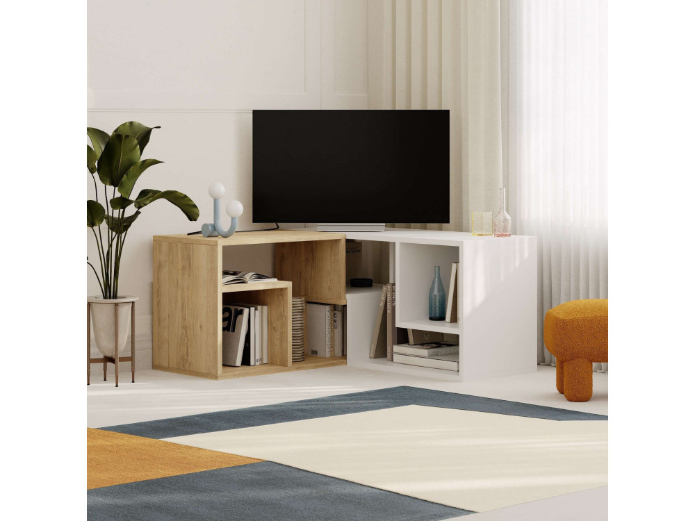 Modulair houten TV-meubel "Glis" - 145 x 35 x 44 cm - Wit