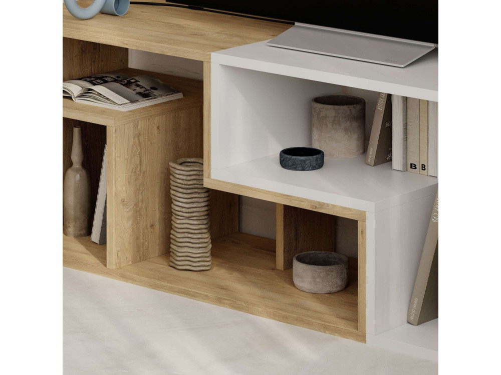 Modulair houten TV-meubel "Glis" - 145 x 35 x 44 cm - Wit