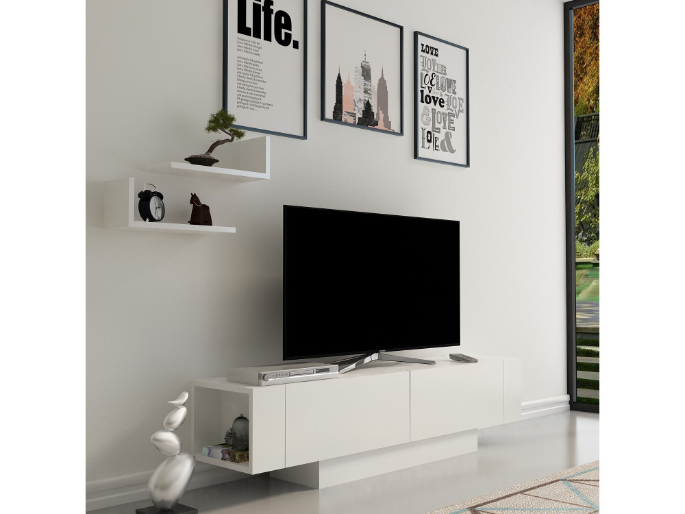 Houten TV-meubel "Matera" - 150 x 31 x 41 cm - Wit