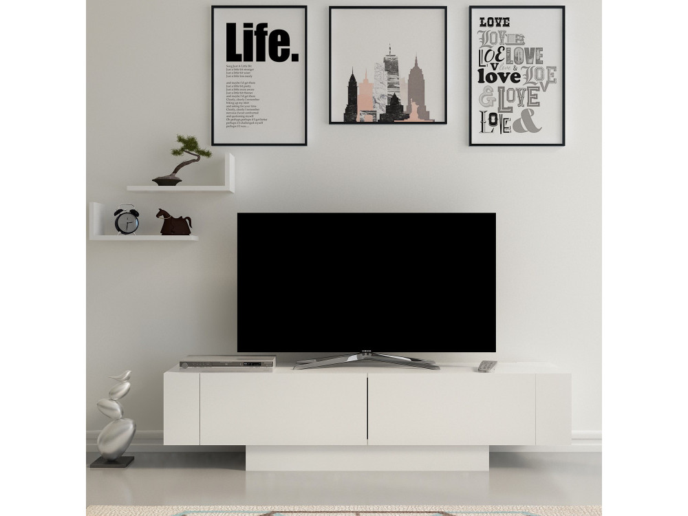 Houten TV-meubel "Matera" - 150 x 31 x 41 cm - Wit