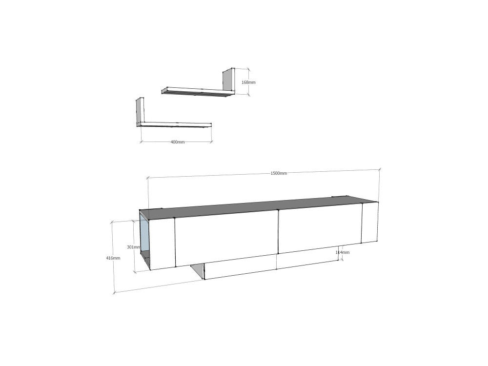 Houten TV-meubel "Matera" - 150 x 31 x 41 cm - Bruin