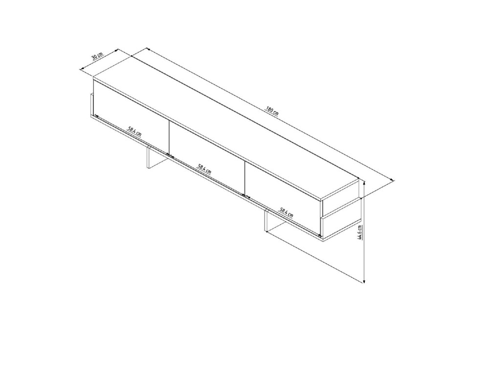 Houten TV-meubel "Hege" - 180 x 30 x 44 cm - Bruin