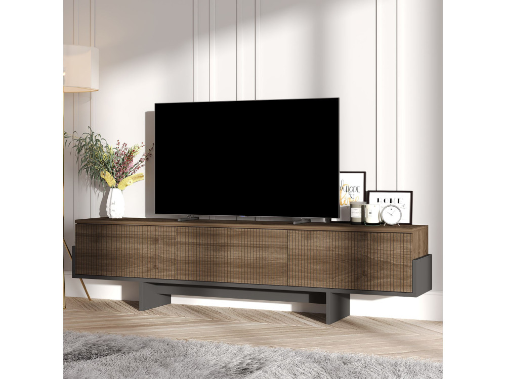 Houten TV-meubel "Hege" - 180 x 30 x 44 cm - Zwart